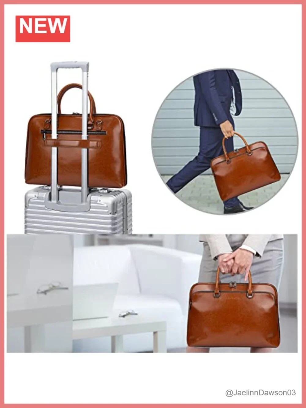 Genuine Leather Laptop Messenger Bag for Men 15.6